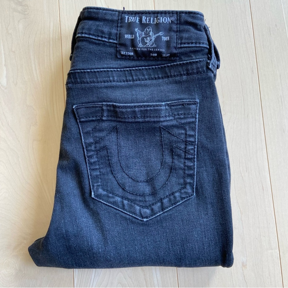 True Religion jeans style Jennie curvy high rise skinny 206051 black button fly